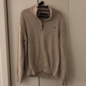 Polo by Ralph Lauren Men's Tan Zip-Up Sweater